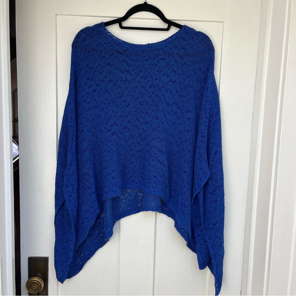Blue Asymmetrical Poncho - Picture 4 of 5